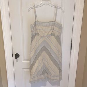 Gap Pastel Blue and Cream Striped Fit & Flare Sundress